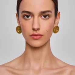 Pozłacane kolczyki medaliony z kolekcji Semios