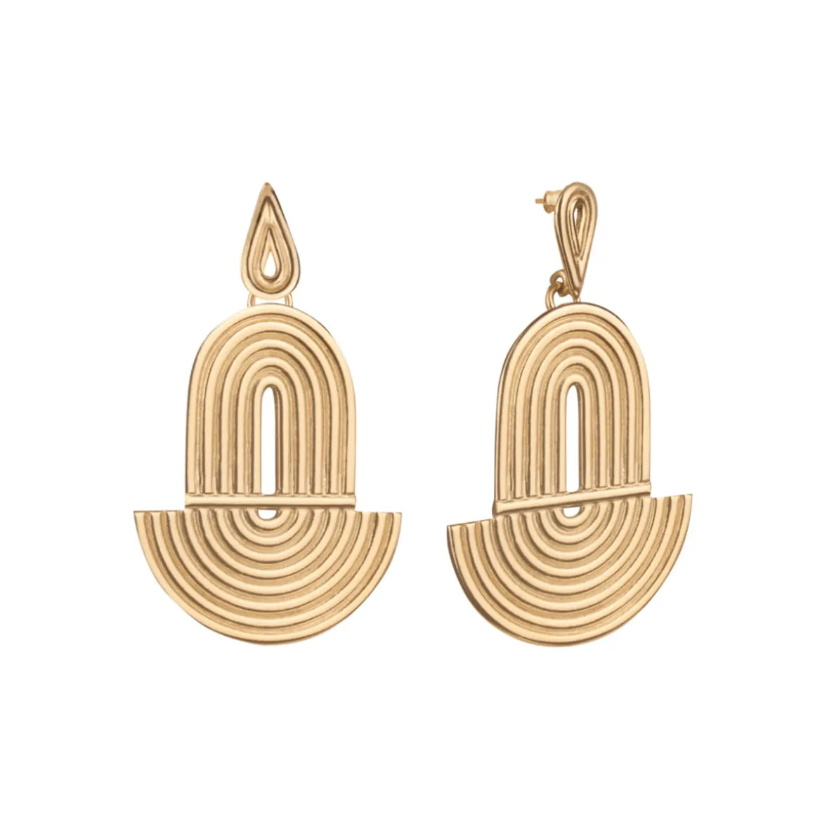 Pozłacane kolczyki na sztyft z kolekcji Holos