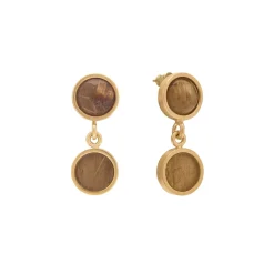 Pozłacane kolczyki z kwarcem rutylowym z kolekcji Gelato