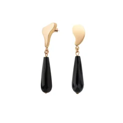 Pozłacane kolczyki z podłużnym onyksem z kolekcji Parer
