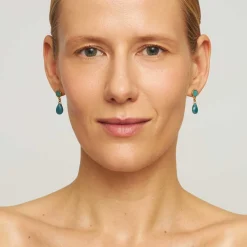 Pozłacane, wiszące kolczyki z kamieniami naturalnymi z kolekcji Gelato