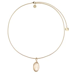 Pozłacany naszyjnik z białym skarabeuszem z kolekcji Kembali