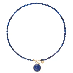 Pozłacany naszyjnik z koralami lapis lazuli z kolekcji Orini