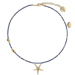 Pozłacany naszyjnik z lapis lazuli z rozgwiazdą z kolekcji Maris