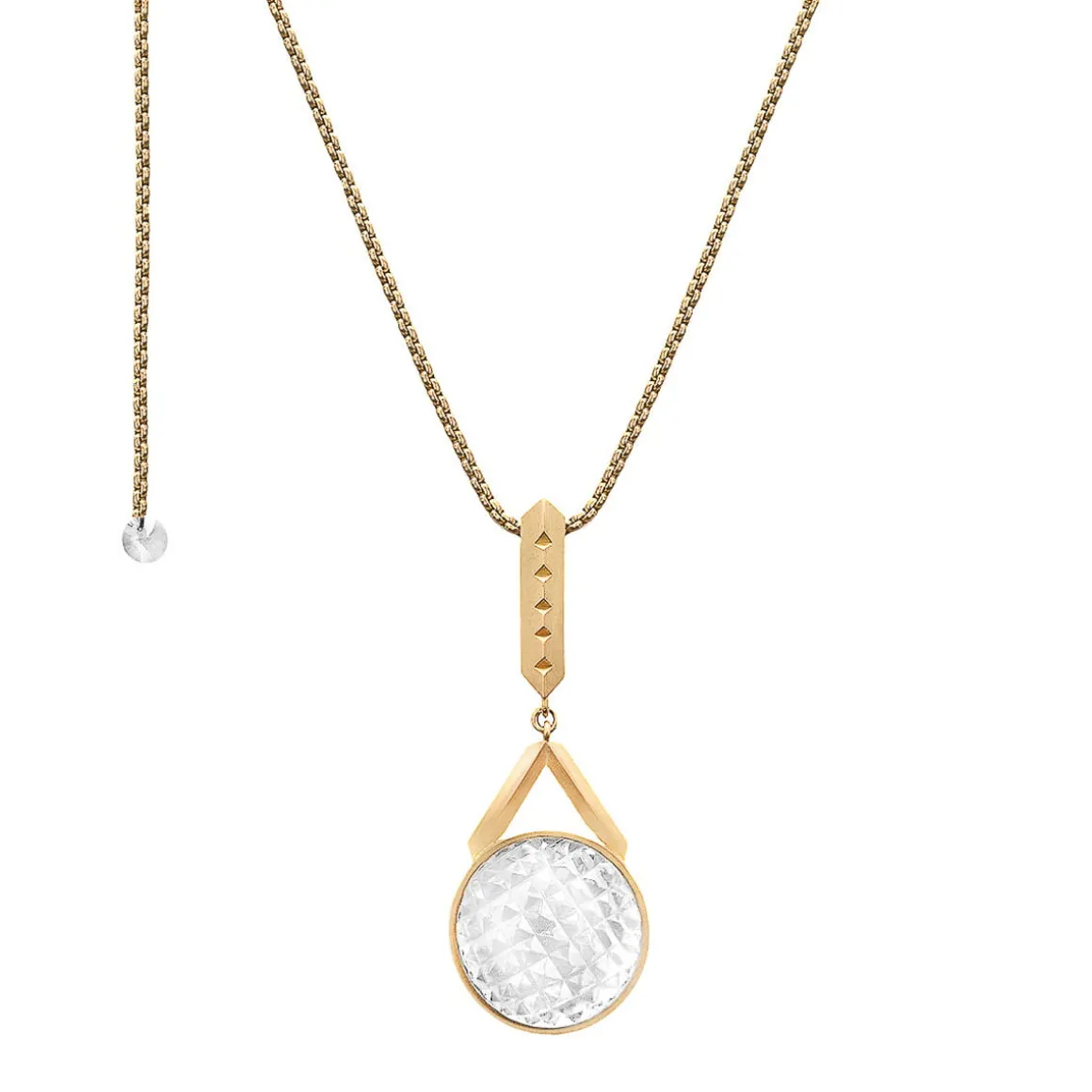 Pozłacany naszyjnik z okrągłym kryształem z kolekcji Julia