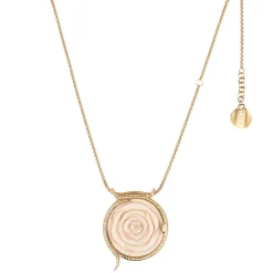 Pozłacany naszyjnik z rzeźbioną różą z kolekcji Kembali