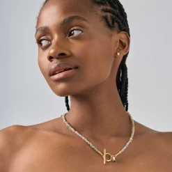 Pozłacany naszyjnik z surowymi diamentami z kolekcji Verum