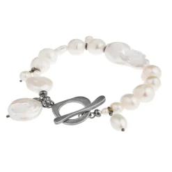 Srebrna bransoletka z nieregularnymi perłami z kolekcji Parer