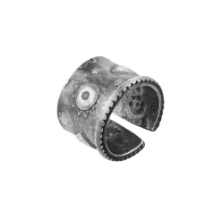 Srebrna, szeroka obrączka z kolekcji Semios