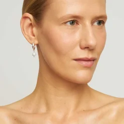 Srebrne kolczyki koła z perłami z kolekcji Perle