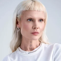 Srebrne kolczyki na sztyfcie z kolekcji New Stone