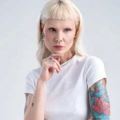 Srebrne kolczyki na sztyfcie z kolekcji New Stone