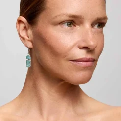 Srebrne kolczyki z błękitnymi akwamarynami z kolekcji Aurora