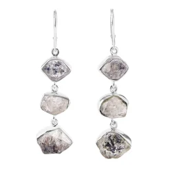 Srebrne kolczyki z herkimerami z kolekcji Aurora