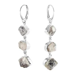 Srebrne kolczyki z herkimerami z kolekcji Aurora