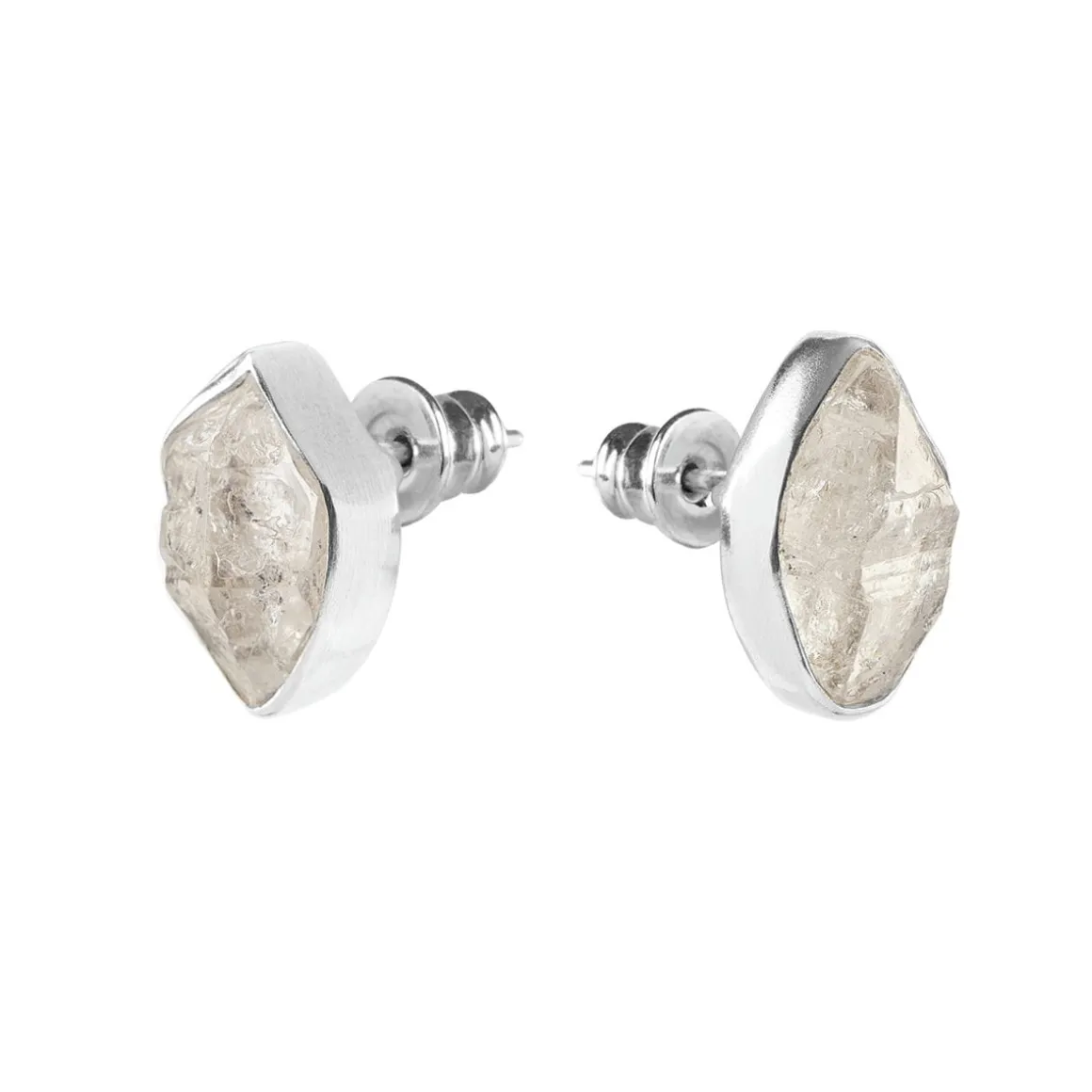 Srebrne kolczyki z herkimerami z kolekcji Aurora