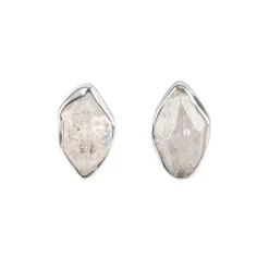 Srebrne kolczyki z herkimerami z kolekcji Aurora