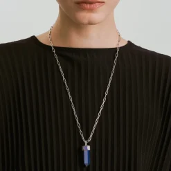 Srebrny naszyjnik łańcuch z lapis lazuli z kolekcji Orini