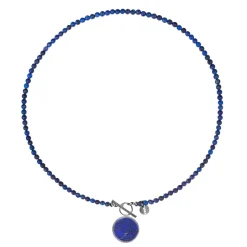 Srebrny naszyjnik z koralami lapis lazuli z kolekcji Orini