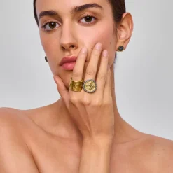 Srebrny sygnet z ozdobnym medalionem z kolekcji Semios