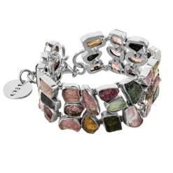 Szeroka bransoletka z kolorowych turmalinów z kolekcji Aurora