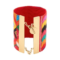 Wielobarwna unikatowa bransoletka - mankiet z kolekcji Guatemala