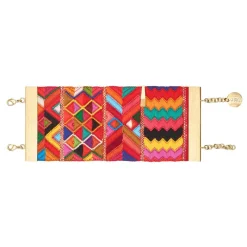 Wielobarwna unikatowa bransoletka - mankiet z kolekcji Guatemala