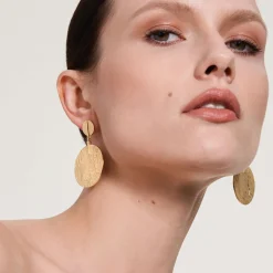 Wiszące kolczyki koła na sztyfcie z kolekcji Moon