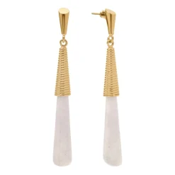 Wiszące kolczyki z jasnym jadeitem z kolekcji Guatemala