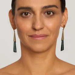 Wiszące kolczyki z zielonym jadeitem z kolekcji Guatemala