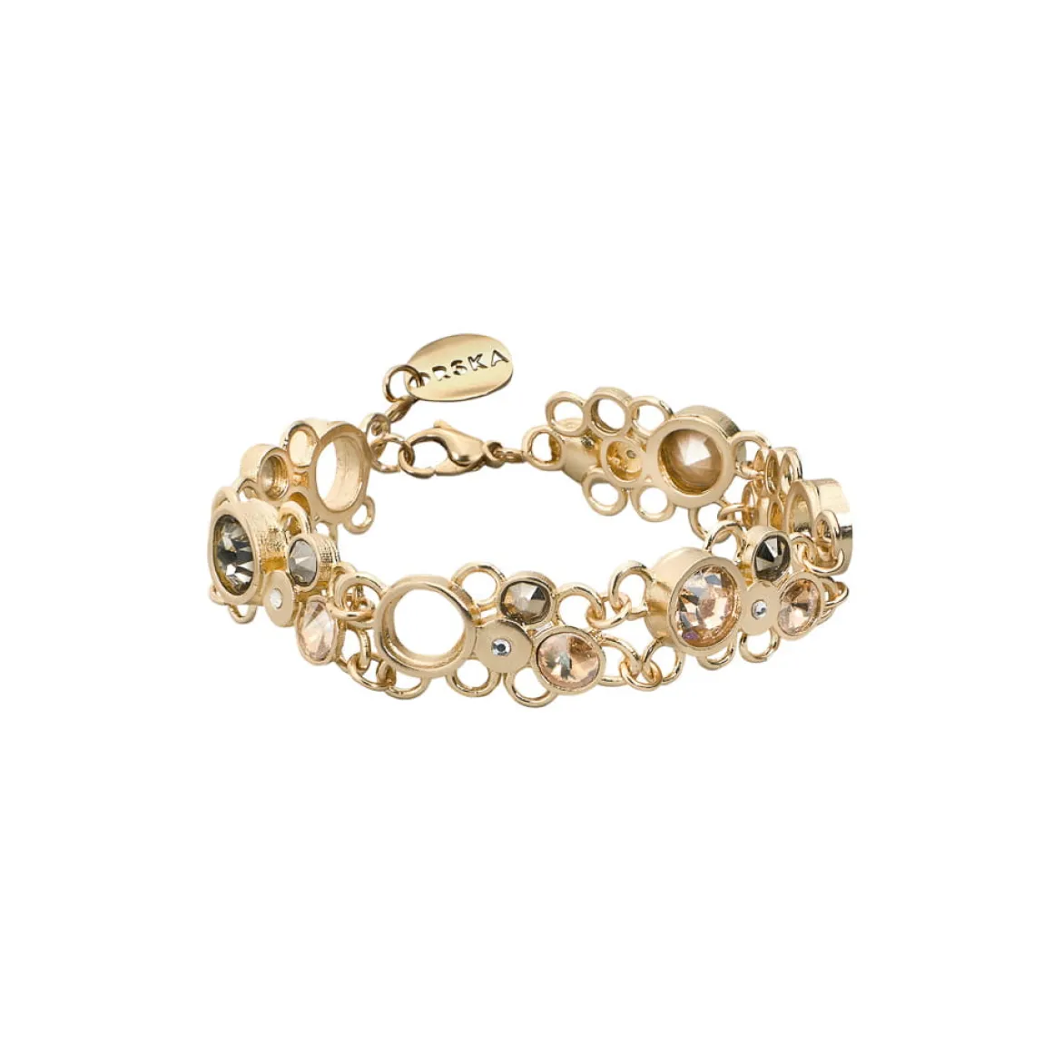 Wąska, złota bransoletka z kryształami z kolekcji Soda