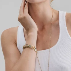 Wąska, złota bransoletka z kryształami z kolekcji Soda