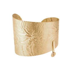 Złota bransoletka o marszczonej powierzchni z kolekcji Moon