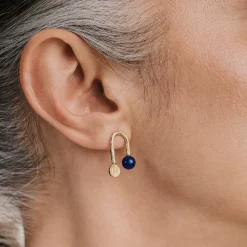 Złote kolczyki z kolekcji Gelato z lapis lazuli