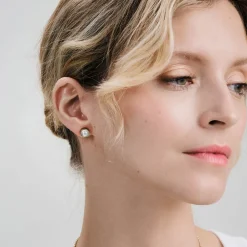 Złote kolczyki z perełkami z kolekcji Soda