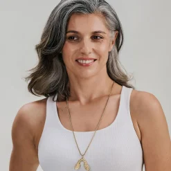 Złoty naszyjnik z podwójnym noskiem klonowym z kolekcji Bery